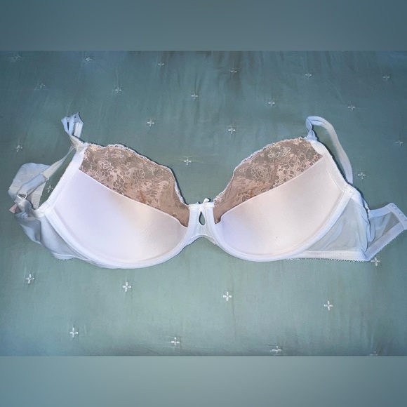 Victoria’s Secret balconette bra white/nude lace Sz 38DD - Picture 4 of 10